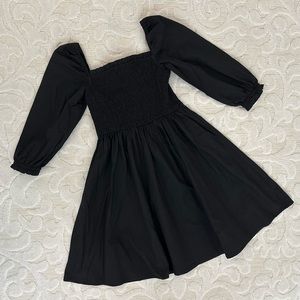 Mod Ref Black Ruched Cotton Dress
